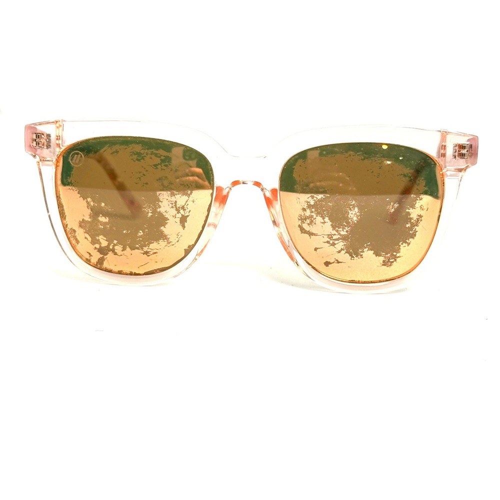 Blenders Eyewear Gemstone Gal Polarized Sunglasses Clear Pink Rose Gold Mirror